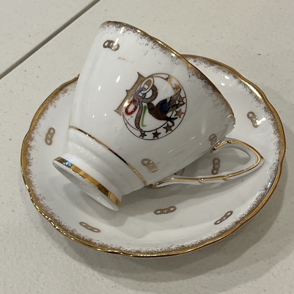 Royal Stafford Bone China England Tea Cup & Saucer Rebekah Lodge Antique Rare - Picture 4 of 9